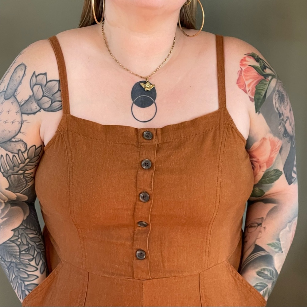 Burnt orange romper/jumpsuit